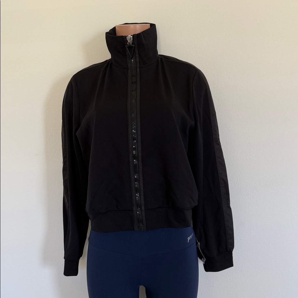Women's Black Zip-Up Bomber Jacket S No Ka Oi